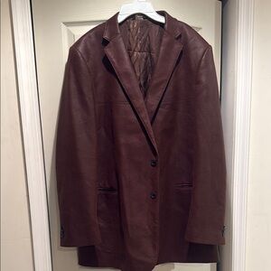 Camiloni Textured Polyester Men's Brown Blazer Size 46
